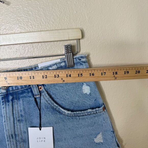 Zara Shorts Women's 10 Blue Cut Off Hi-Rise Denim NWT - Picture 4 of 11